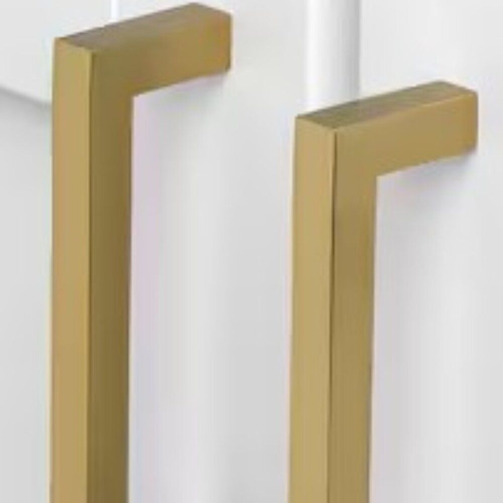 Set of ten Satin Gold cabinet/drawer pulls.